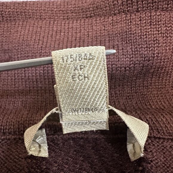 Burberry Brit Burgundy Merino Wool Silk Knit  Cardigan Size XS Minimalist Prep - Picture 9 of 13